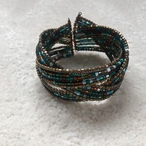 Turquoise Breaded Cuff Bracelet